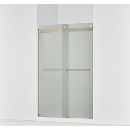 Kohler Levity 74" High x 47-5/8" Wide Sliding Frameless Shower Door with Frosted Glass Anodized Brushed Bronze