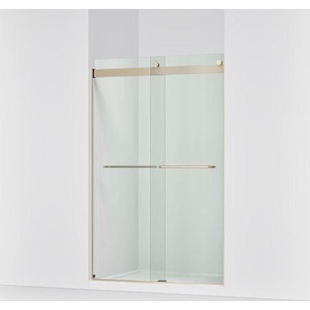 Kohler Levity 74" High x 47-5/8" Wide Bypass Frameless Shower Door with Clear Glass Anodized Brushed Bronze