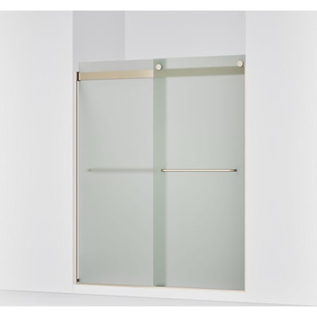 Kohler Levity 74" High x 59-5/8" Wide Sliding Frameless Shower Door with Frosted Glass Anodized Brushed Bronze
