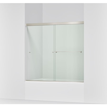 Kohler Revel Frameless Sliding 55-1/2" High x 59-5/8" Wide Sliding Shower Door with 1/4" Clear Glass and Reversible Opening Anodized Brushed Nickel