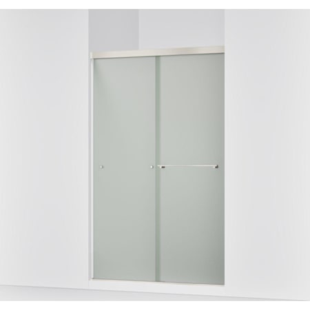 Kohler Revel Frameless Sliding 76" x 47-5/8" Shower Door with Frosted Glass Anodized Brushed Nickel