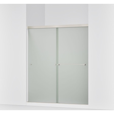 Kohler Revel Frameless Sliding 70"H x 59-5/8"W Shower Door with Frosted Glass Anodized Brushed Nickel