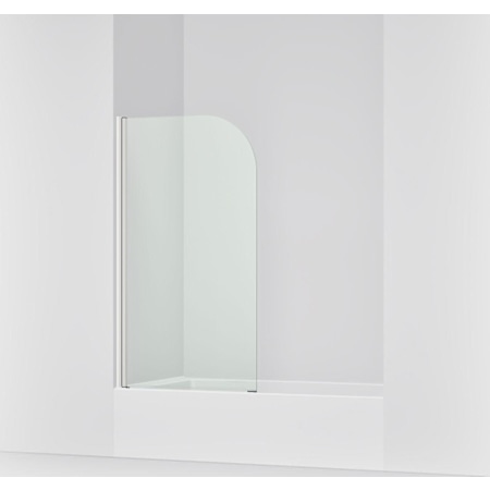 Kohler Aerie 32" Bath Screen with CleanCoat and Curved Corner Bright Polished Silver