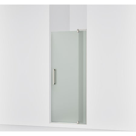 Kohler Revel 70" High x 31-1/8" Wide Hinged Frameless Shower Door with Frosted Glass Anodized Brushed Nickel