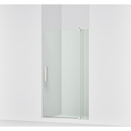 Kohler Revel 70" High x 35-1/8 - 40" Wide Pivot Frameless Shower Door with Thick Clear Glass Bright Polished Silver