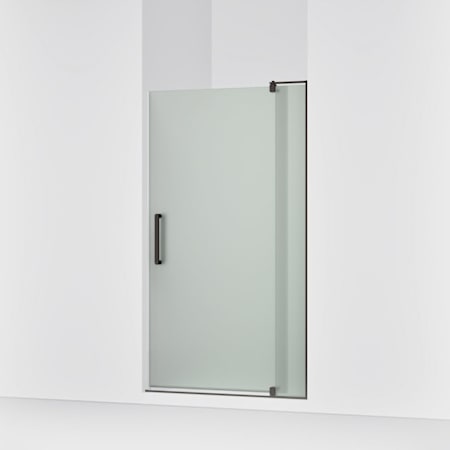 Kohler Revel 70" High x 44" Wide Hinged Frameless Shower Door with Frosted Glass Anodized Dark Bronze