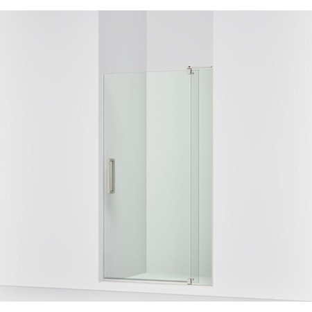 Kohler Revel 70" High x 39-1/8 - 44" Wide Pivot Frameless Shower Door with Thick Clear Glass Anodized Brushed Nickel