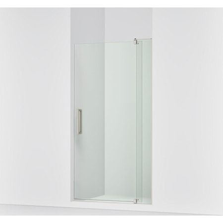 Kohler Revel 74" High x 39-1/8 - 44" Wide Pivot Frameless Shower Door with Thick Clear Glass Anodized Brushed Nickel