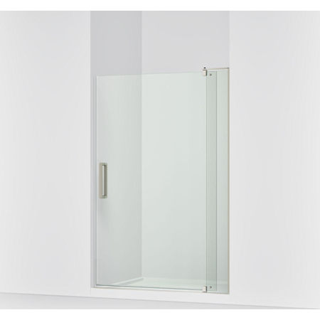 Kohler Revel 70" High x 43-1/8 - 48" Wide Pivot Frameless Shower Door with Thick Clear Glass Anodized Brushed Nickel