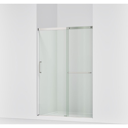 Kohler Elate 70-1/2" High x 53-5/8" Wide Sliding Semi Frameless Shower Door with Clear Glass Anodized Matte Nickel
