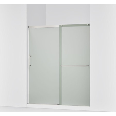 Kohler Elate 70-1/2" High x 59-5/8" Wide Sliding Semi Frameless Shower Door with Frosted Glass Anodized Matte Nickel