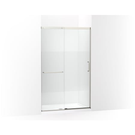 Kohler Elate 75-1/2" High x 47-5/8" Wide Sliding Semi Frameless Shower Door with Clear Glass and Frosted Privacy Strip Anodized Matte Nickel