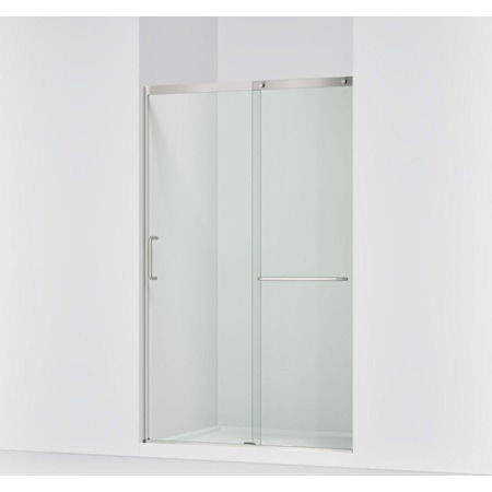 Kohler Elate 75-1/2" High x 47-5/8" Wide Sliding Semi Frameless Shower Door with Clear Glass Anodized Matte Nickel
