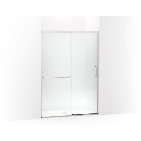 Kohler Elate 75-1/2" High x 53-5/8" Wide Sliding Semi Frameless Shower Door with Clear Glass Anodized Matte Nickel