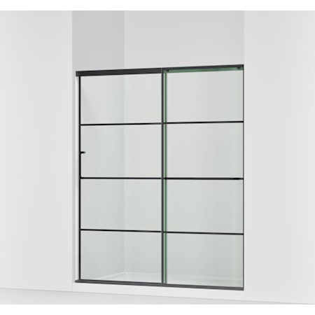 Kohler Elate 75-1/2" High x 65-5/8" Wide Sliding Framed Shower Door with Clear Decorative Grid Glass Matte Black