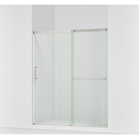 Kohler Elate 75-1/2" High x 65-5/8" Wide Sliding Semi Frameless Shower Door with Clear Glass Anodized Matte Nickel