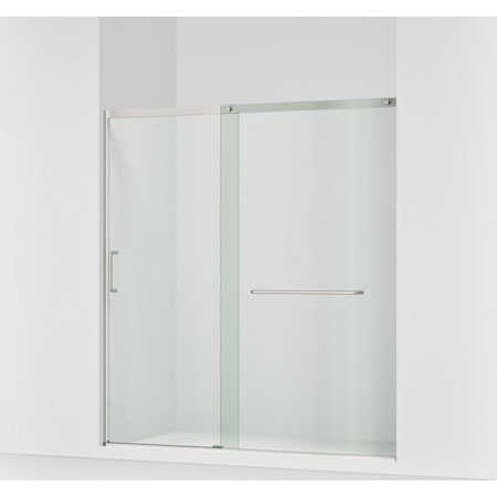 Kohler Elate 75-1/2" High x 71-5/8" Wide Sliding Frameless Shower Door with Clear Glass Anodized Matte Nickel