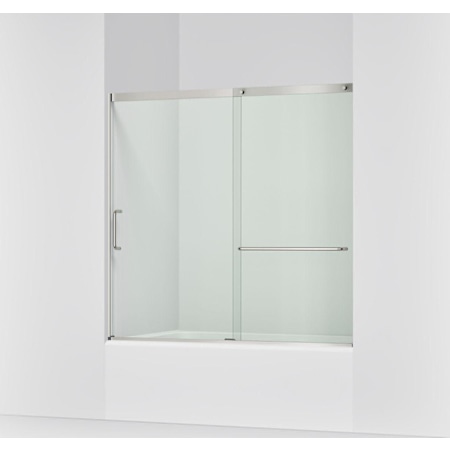 Kohler Elate 56-3/4" High x 59-5/8" Wide Sliding Semi Frameless Tub Door with Clear Glass Anodized Matte Nickel