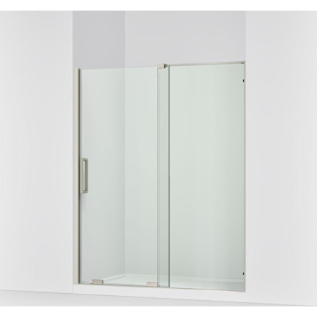 Kohler Echelon 71-3/4" H x 59-3/4" W Sliding Semi Frameless Shower Door with Crystal Clear Tempered Glass, CleanCoat+, and SealNetik Technologies Anodized Brushed Nickel