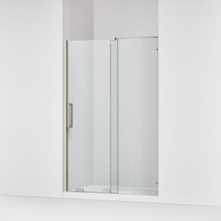 Kohler Echelon 71-3/4" H x 47-3/4" W Sliding Semi Frameless Shower Door with Crystal Clear Tempered Glass, CleanCoat+, and SealNetik Technologies Anodized Brushed Nickel