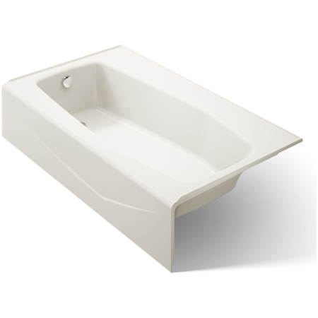 Kohler Villager Collection 60" Three Wall Alcove Bath Tub with Extra 4" Ledge and Left Hand Drain Biscuit