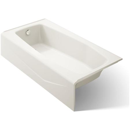 Kohler Villager Collection 60" Three Wall Alcove Cast Iron Three Wall Alcove Soaking Bath Tub with Left Hand Drain Biscuit