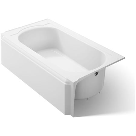 Kohler Memoirs Collection 60" Three Wall Alcove Cast Iron Three Wall Alcove Soaking Bath Tub with Right Hand Drain White