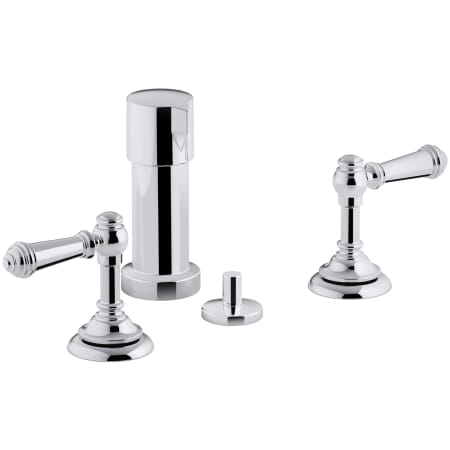 Kohler Artifacts Vertical Spray Bidet Faucet with Lever Handles Polished Chrome