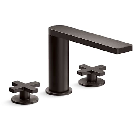 Kohler Composed Widespread Deck Mounted Roman Tub Filler with Cross Handles Brushed Graphite
