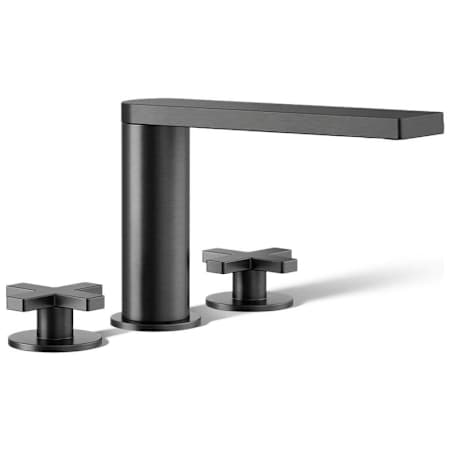 Kohler Composed Widespread Deck Mounted Roman Tub Filler with Cross Handles Brushed Graphite