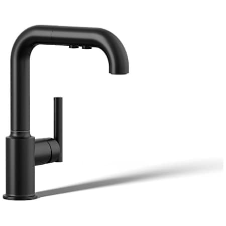 Kohler Purist 1.5 GPM Single Hole Pull Out Kitchen Faucet Matte Black