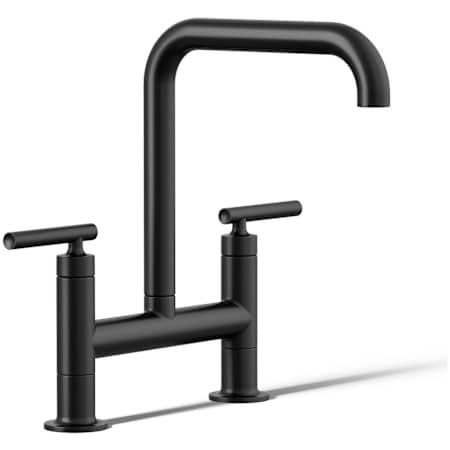 Kohler Purist 1.5 GPM Bridge Kitchen Faucet Matte Black
