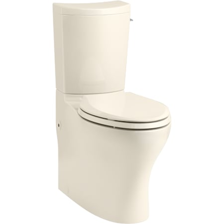Kohler Persuade Curv 1.0 / 1.6 GPF Dual Flush Two Piece Elongated Chair Height Toilet with Hand Lever - Less Seat Almond