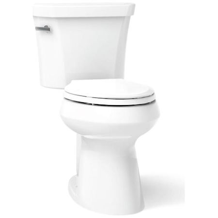 Kohler Highline 1.28 GPF Elongated Two-Piece Toilet with Left Hand Trip Lever and Class Five Technology White