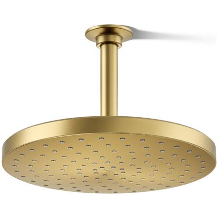 Kohler Awaken Round 10" Single Function 1.75 GPM Rainhead with MasterClean Sprayface Vibrant Brushed Moderne Brass