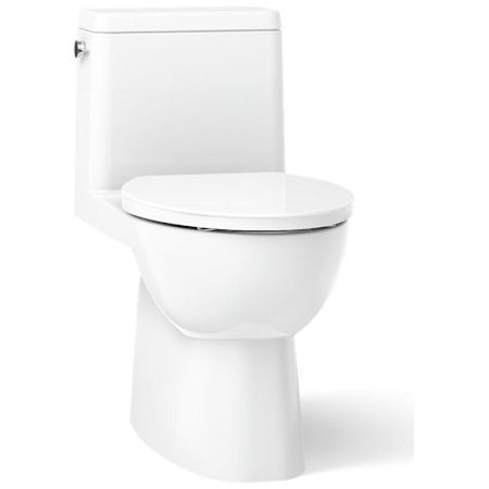 Kohler Reach 1.28 GPF One-Piece Compact Elongated Chair Height Toilet with Skirted Trapway and Left Hand Trip Lever - Seat Included White
