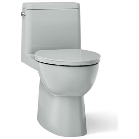 Kohler Reach 1.28 GPF One-Piece Compact Elongated Chair Height Toilet with Skirted Trapway and Left Hand Trip Lever - Seat Included Ice Grey
