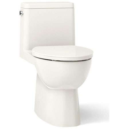 Kohler Reach 1.28 GPF One-Piece Compact Elongated Chair Height Toilet with Skirted Trapway and Left Hand Trip Lever - Seat Included Biscuit
