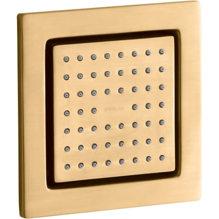 Kohler WaterTile Square Single Square Body Spray – with 54 Rubber Spray Nozzles Vibrant Brushed Moderne Brass