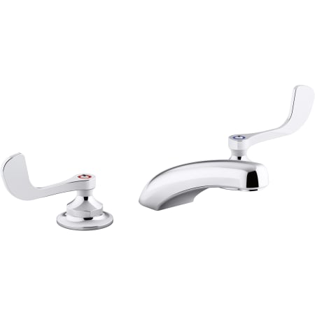 Kohler Triton Bowe 1.0 GPM Deck Mounted Bathroom Faucet with Wristblade Handles and Laminar Flow Polished Chrome