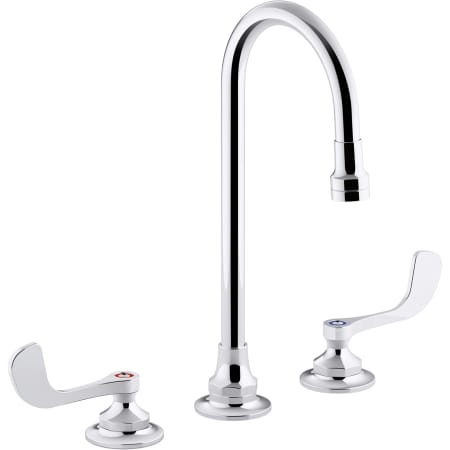 Kohler Triton Bowe 1.0 GPM Deck Mounted Bathroom Faucet with Wristblade Handles Polished Chrome