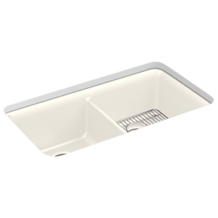 Kohler Cairn 33-1/2" Undermount Double Equal Bowl Neoroc Granite Composite Kitchen Sink with Right Sink Rack Included Matte Beige