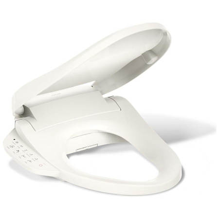 Kohler PureWash E590 Elongated Bidet Toilet Seat with Heated Seat, Self-Cleaning UV Technology, Adjustable Water Temperature, Warm-air Drying, and 2 Spray Options Biscuit