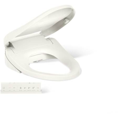 Kohler PureWash E820 Elongated Bidet Toilet Seat with Remote Control, Heated Seat, Adjustable Water Temperature, Self-Cleaning UV Technology, Warm-Air Drying System, Automatic Deodorization, and LED Night Light Biscuit