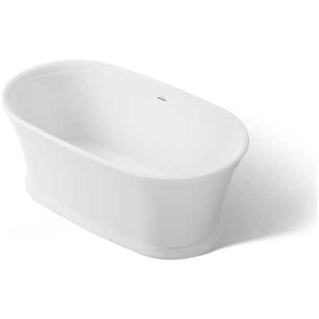 Kohler Memoirs 60" Free Standing Lithocast Gloss Cast Resin Soaking Tub with Center Drain, Drain Assembly and Overflow White