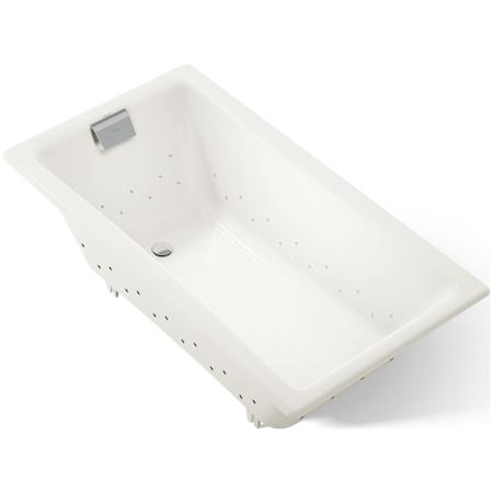 Kohler Tea-For-Two 60" Drop In Cast Iron Air Tub with Reversible Drain and Overflow Biscuit