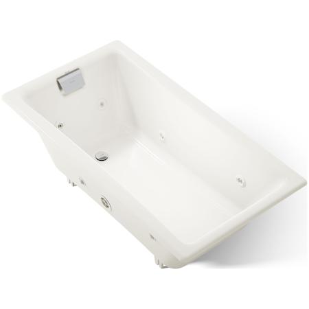 Kohler Tea-For-Two 60" Drop In, Undermount Acrylic Experience Tub with Reversible Drain, Overflow and Custom Pump Location Biscuit