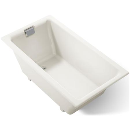 Kohler Tea-For-Two 66" Drop In/Undermount Cast Iron Soaking Tub with Reversible Drain and Overflow Biscuit
