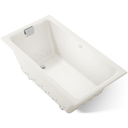 Kohler Tea-For-Two 66" Drop In Cast Iron Air Tub with Reversible Drain and Overflow Biscuit