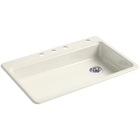 Kohler Riverby 33" Single Basin Cast Iron Kitchen Sink for Drop In Installations Biscuit